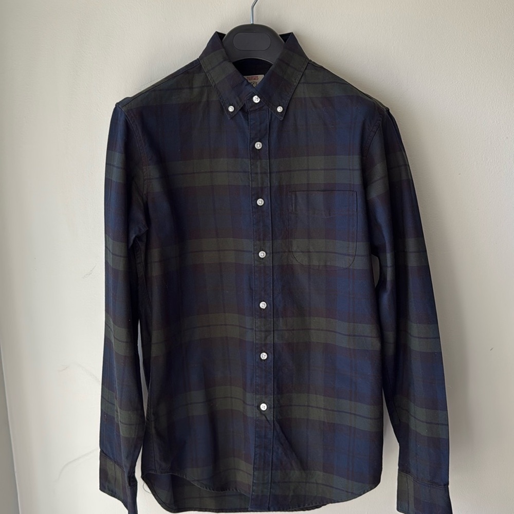 J.Crew Slim American Pima cotton oxford shirt mechanical stretch in Black Watch